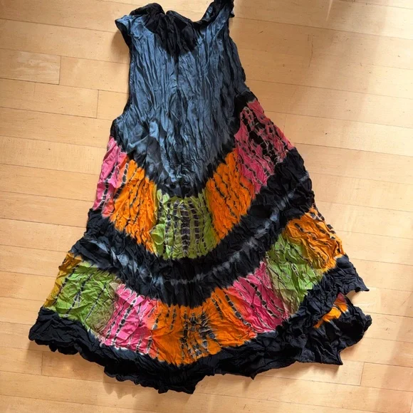 Jackpot Multi-color Tie Dye Sundress One Size  CB2517 - Picture 3 of 4